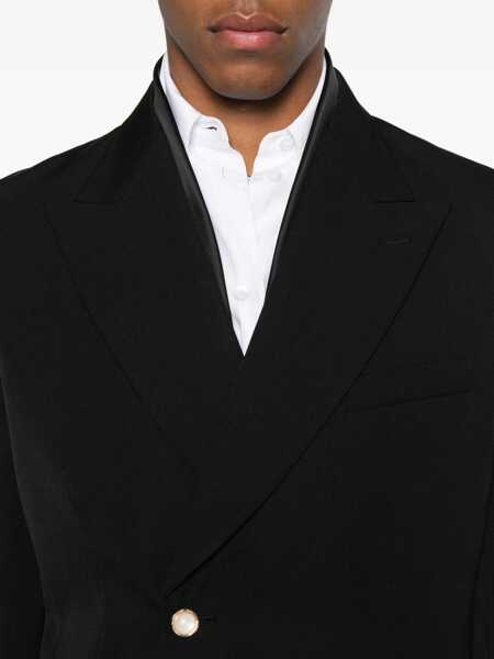 Sacouri Casablanca Double-breasted Blazer BLACK Barbati (BM 18407344) 5