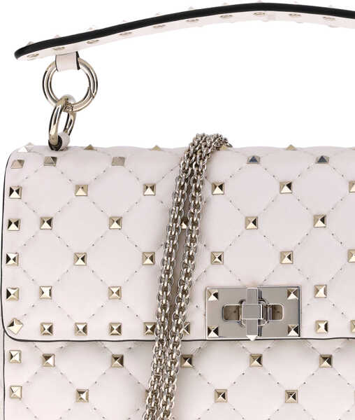 Genti de umar Valentino Garavani Medium Rockstud Spike Shoulder Bag LIGHT IVORY Femei (BM 18407470) 4