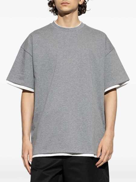 Tricouri Jil Sander Double Layer Cotton T-Shirt GREY Barbati (BM 18407626) 3
