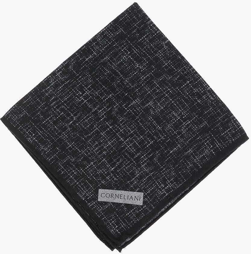 Esarfe CORNELIANI Melange Silk Pocket Square Black Barbati (BM 18407761) 2