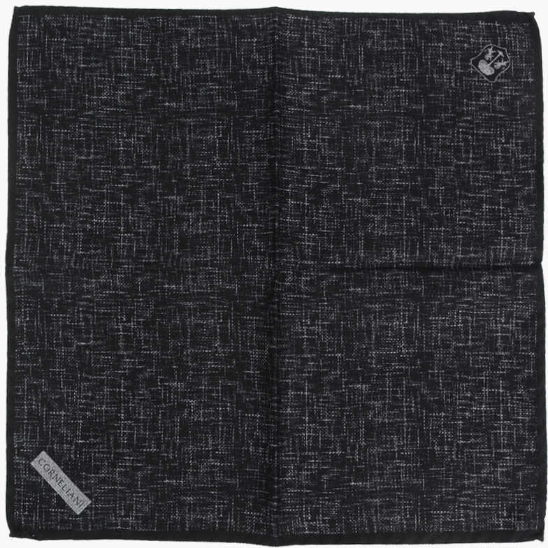 Esarfe CORNELIANI Melange Silk Pocket Square Black Barbati (BM 18407761) 1