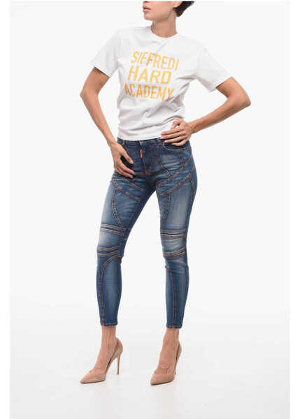 Tricouri DSQUARED2 T-Shirt Siffredi Hard Academy Printed White Barbati (BM 18407827) 4