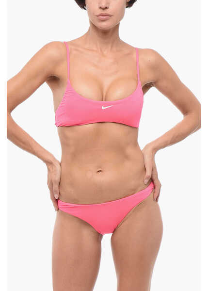 Bikini Nike Swim Solid Color Bikini With Printed Logo Pink Femei (BM 18407839) 1