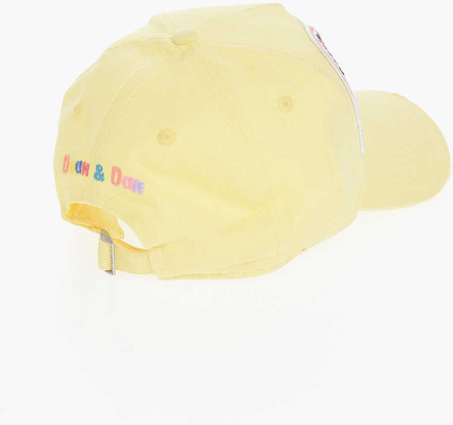 Caciuli DSQUARED2 Vintage Effect Cotton Twill Cap Yellow Femei (BM 18407857) 2