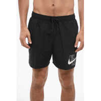 Sorturi de baie Solid Color Swim Shorts With Printed Logo Barbati