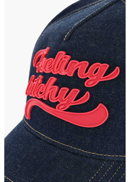 Sepci DSQUARED2 Denim Baseball Cap With Rubber Detail Blue Femei (BM 18407869) 2