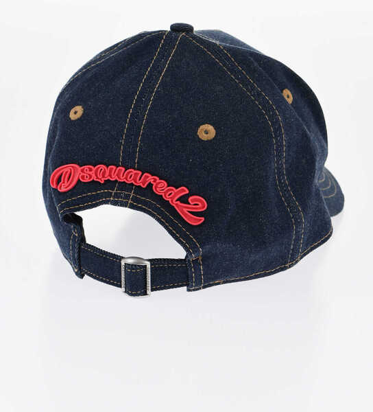 Sepci DSQUARED2 Denim Baseball Cap With Rubber Detail Blue Femei (BM 18407869) 3