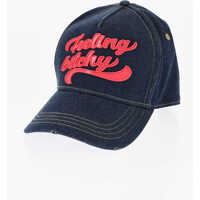 Caciuli Denim Cap With Rubber Detail Femei