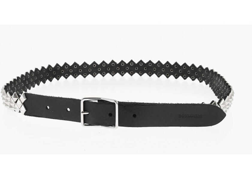 Curele DSQUARED2 Studded Leather Belt 25Mm Black Femei (BM 18407920) 2