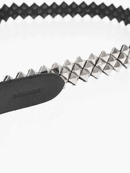 Curele DSQUARED2 Studded Leather Belt 25Mm Black Femei (BM 18407920) 3