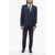 CORNELIANI Cc Collection Virgin Wool Side Vents Peak Lapel 3 Piece Wais Blue