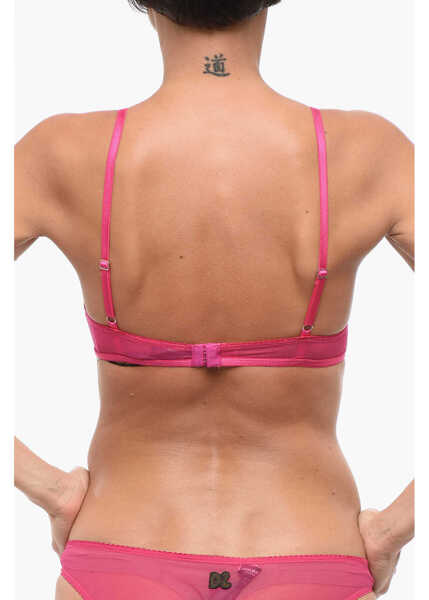 Sutiene DSQUARED2 Sheer Triangle Bra With Embroidery Pink Femei (BM 18408139) 2