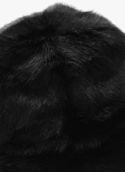 Caciuli DSQUARED2 Solid Color Faux Fur Bucket Hat Black Barbati (BM 18408145) 3