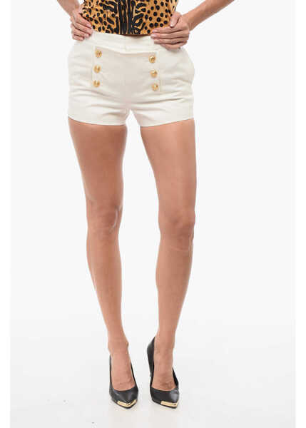 Pantaloni scurti Cline High-Waisted Shorts With Double Placket White Femei (BM 18408151) 1