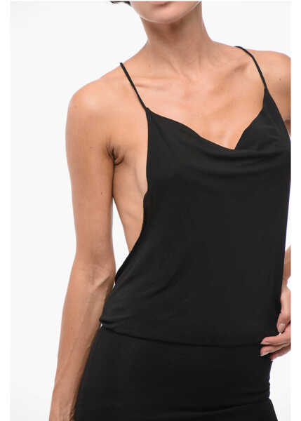 Rochii elegante DSQUARED2 Viscose Lace-Up Mini Dress Black Femei (BM 18408172) 3