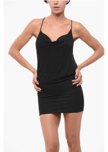 Rochii elegante DSQUARED2 Viscose Lace-Up Mini Dress Black Femei (BM 18408172) 4