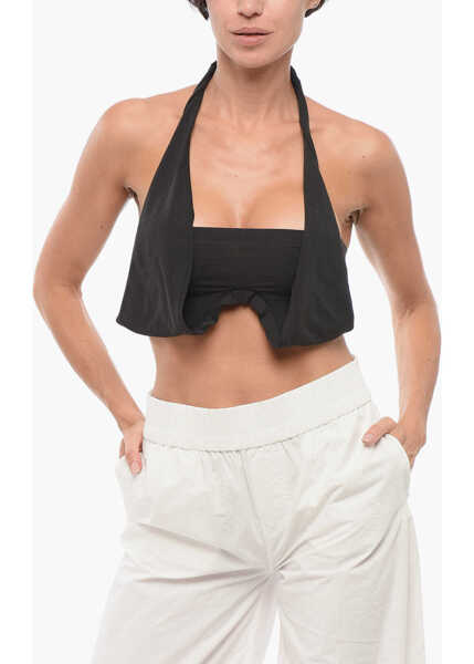 Bluze DSQUARED2 Lace-Up Cut Out Top Black Femei (BM 18408259) 1