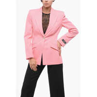 Sacouri Single Breasted Blazer With Jewel Button Femei