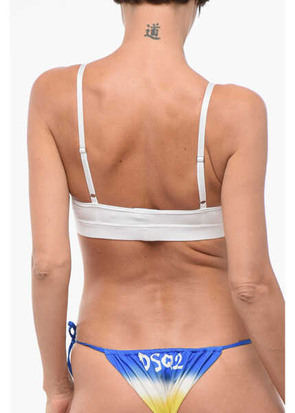 Sutiene DSQUARED2 Two -Tone Triangle Bra With Monogram Black & White Femei (BM 18408292) 2