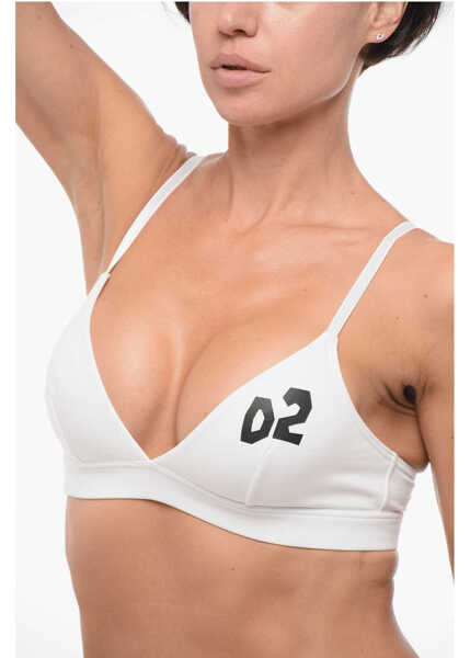 Sutiene DSQUARED2 Two -Tone Triangle Bra With Monogram Black & White Femei (BM 18408292) 3
