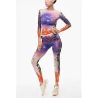 Pantaloni DSQUARED2 Dama - Colanti DSQUARED2 Abstract-Patterned Sheer Leggigns Multicolor Femei (BM 18408304) - B-mall.ro