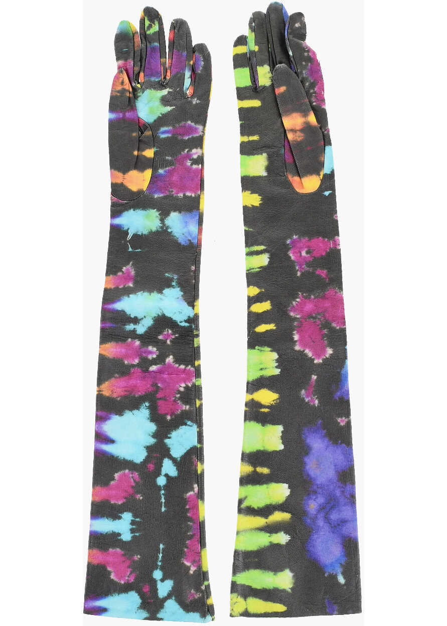 Manusi DSQUARED2 Tie Dye Effect Warm Leather Gloves Multicolor Femei (BM 18408310) 2