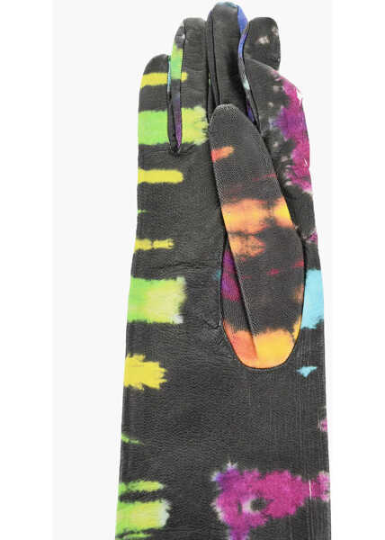 Manusi DSQUARED2 Tie Dye Effect Warm Leather Gloves Multicolor Femei (BM 18408310) 3