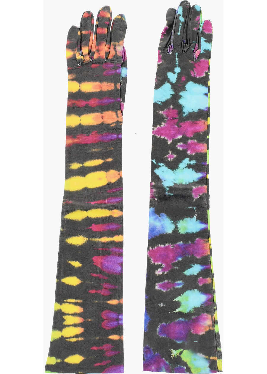 Manusi DSQUARED2 Tie Dye Effect Warm Leather Gloves Multicolor Femei (BM 18408310) 1