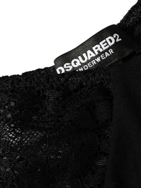 Lenjerie intima DSQUARED2 Cotton Slip With Lace Black Femei (BM 18408349) 3
