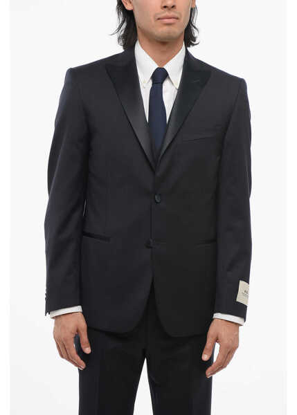 Costume CORNELIANI Cc Collection Virgin Wool Side Vents Peak Lapel 3 Piece Wais Blue Barbati (BM 18408454) 2