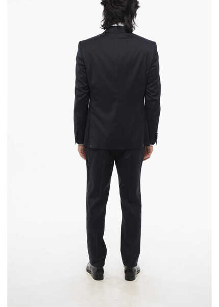 Costume CORNELIANI Cc Collection Virgin Wool Side Vents Peak Lapel 3 Piece Wais Blue Barbati (BM 18408454) 4