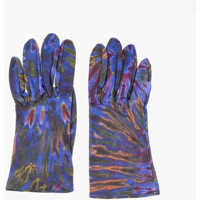 Manusi Tie Dye Effect Leather Gloves Femei