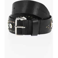 Curele DSQUARED2 Leather Pearl King Belt With Studs 40Mm
