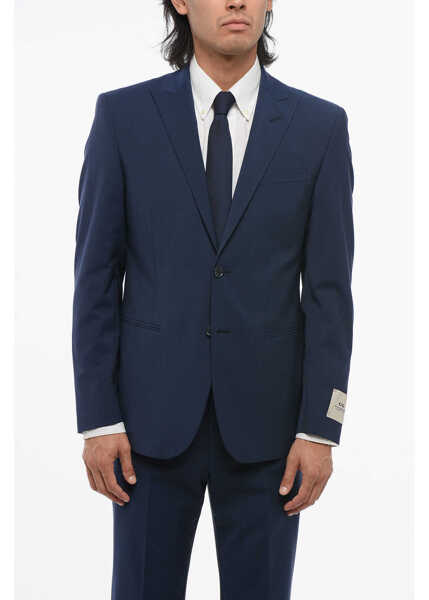 Costume CORNELIANI Cc Collection Virgin Wool Side Vents Peak Lapel 2-Button Sui Blue Barbati (BM 18408490) 2