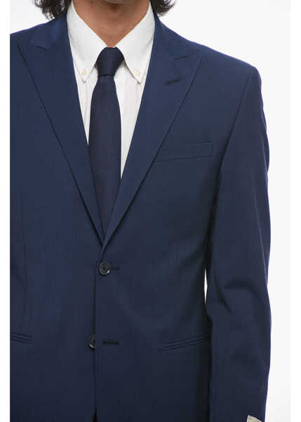 Costume CORNELIANI Cc Collection Virgin Wool Side Vents Peak Lapel 2-Button Sui Blue Barbati (BM 18408490) 3
