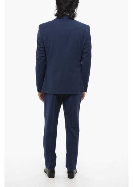 Costume CORNELIANI Cc Collection Virgin Wool Side Vents Peak Lapel 2-Button Sui Blue Barbati (BM 18408490) 4