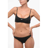 Bikini Swim Solid Color Bikini With Printed Logo Femei