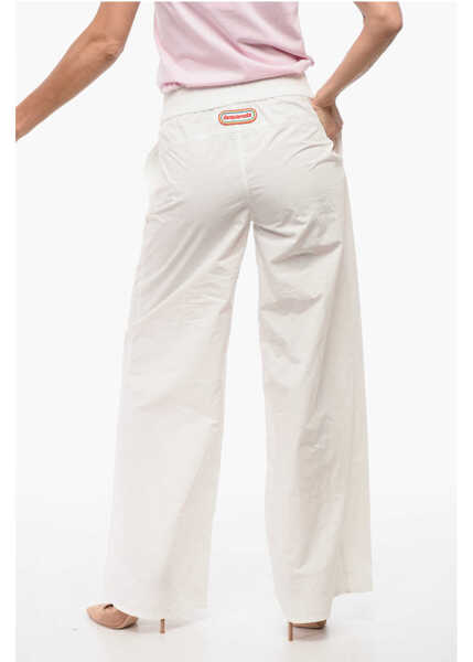Pantaloni casual DSQUARED2 Wide Leg Pants With Logo Patch White Femei (BM 18408511) 2