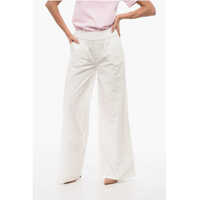 Pantaloni casual Wide Leg Pants With Logo Patch Femei