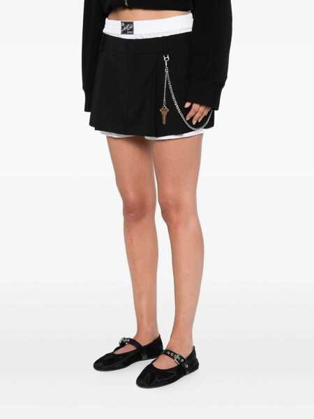 Pantaloni casual Alexander Wang Alexander Wang Pre-Styled Pleated Skort With Chain Clothing Black Femei (BM 18409317) 3