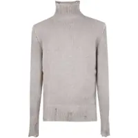 Camasi Avant Toi Hand Painted Cashmere And Silk High Neck Pullover With Destroyed Edges Clothing Barbati