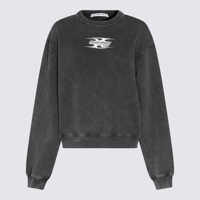 Pulovere Alexander Wang Grey Cotton Sweatshirt Femei