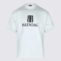 Tricouri Balenciaga White Cotton T-Shirt Femei