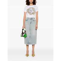 Imbracaminte Dama pagina 506 - Tricouri Versace Jeans Couture Versace Jeans Couture Cotton Crew-Neck T-Shirt WHITE Femei (BM 18411612) - B-mall.ro