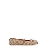 Balerini Gucci Fabric Ballet Flats With Logo Femei