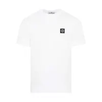 Tricouri Stone Island White Cotton T-Shirt Barbati