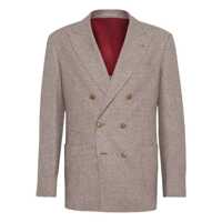 Sacouri Brunello Cucinelli Wool And Silk Double-Breasted Jacket Barbati
