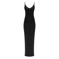 Rochii Self-Portrait Black Viscose Knit Maxi Dress Clothing Femei
