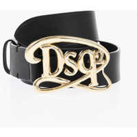 Curele DSQUARED2 Leather Belt With Logoed Metal Buckle 35Mm