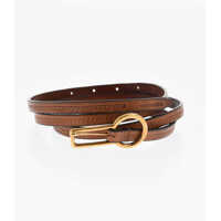 Curele Leather Skinny Belt With Golden Buckle 10Mm Barbati